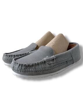 Manitobah Gray Moccasins Leather Suede